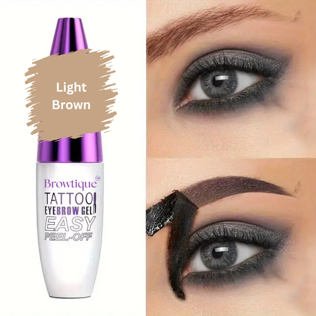 Browtique™ | Easy Peel-Off Eyebrow Sweatproof, Brown Tattoo Tint