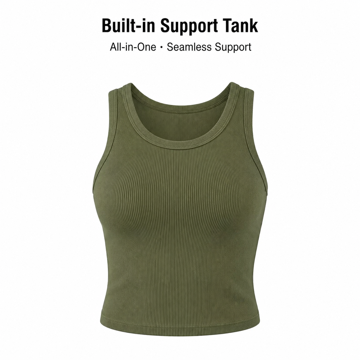 Women’s Ribbed Tank Top with Built-In Bra